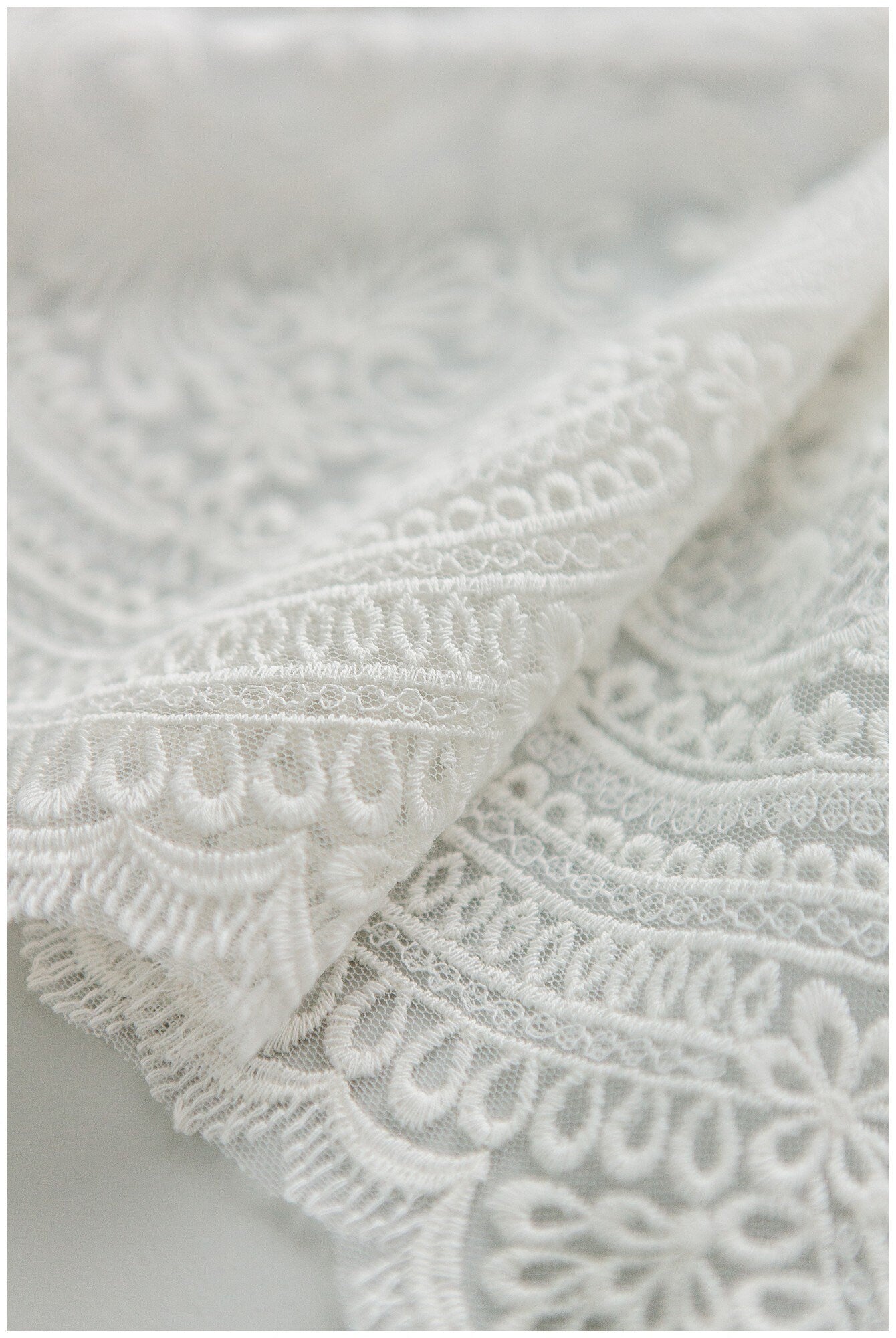 T17-062 /Bridal bolero lace trim, embroidered lace fabric for wedding dress, soft boho lace, boho wedding dress lace, embroidered lace trim