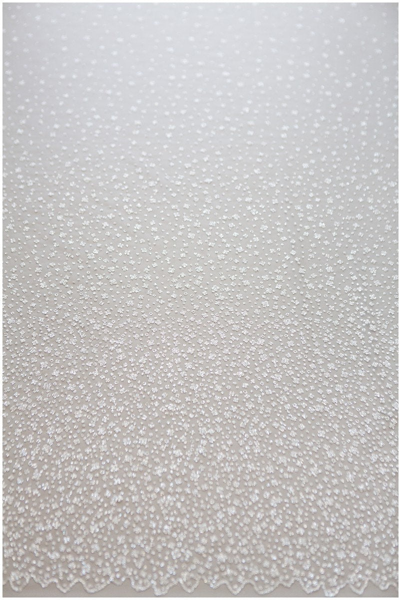 Gradient glitter mesh fabric/ Off-white silver glitter tulle/ Wedding dress tulle fabric/ Bridal glitter fabric// R-009