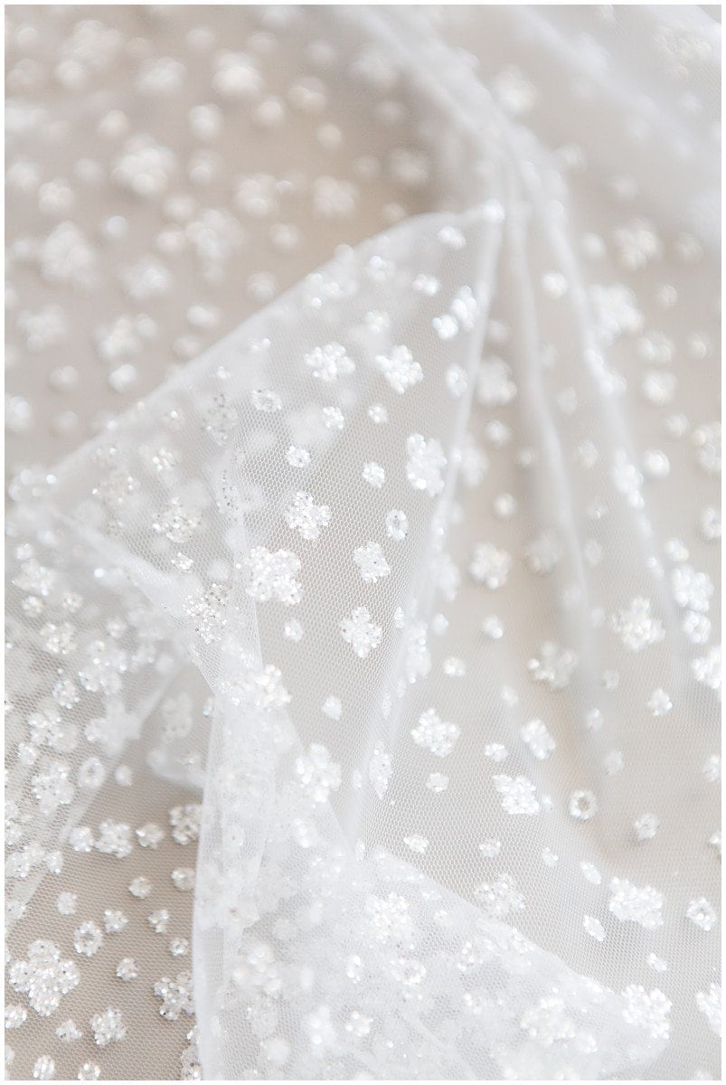 Gradient glitter mesh fabric/ Off-white silver glitter tulle/ Wedding dress tulle fabric/ Bridal glitter fabric// R-009