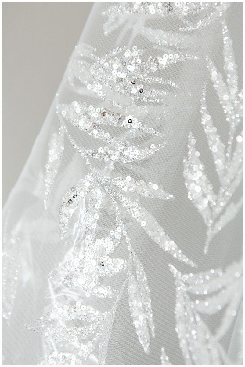 Mira Zwillinger Glitzerstoff/ Glitzer Mesh/ Brautkleid Stoff/ Hochzeitskleid Tüll/ Mesh Stoff/ Glitzer Stoff// R-010