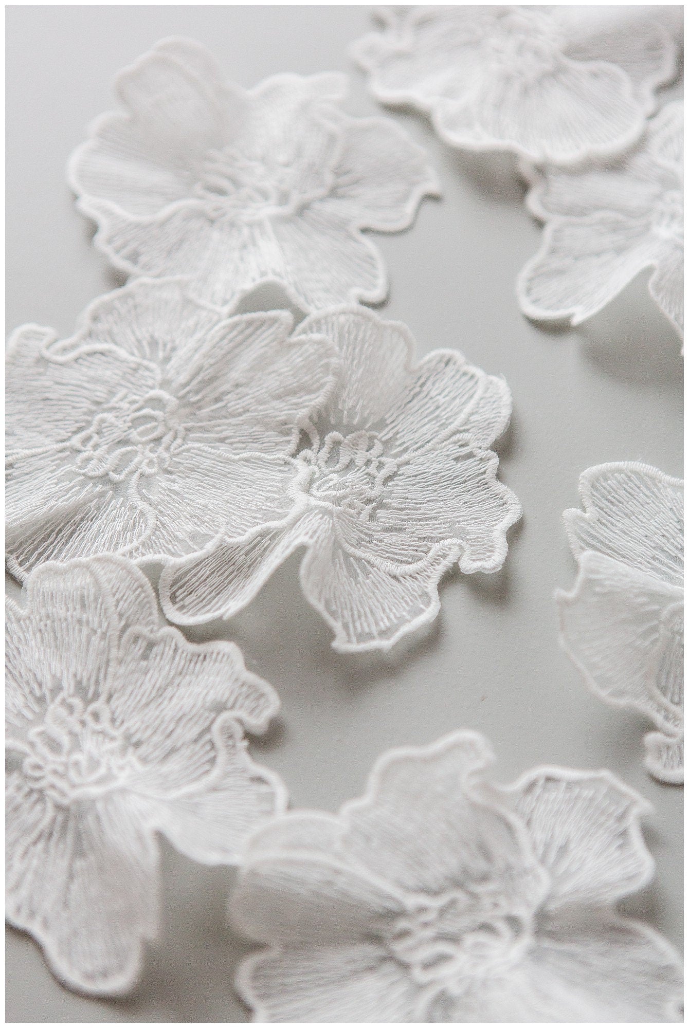 10pcs 3D lace flowers for sewing/ 3D flower lace applique/ wedding dress lace applique/ bridal lace// A17-157
