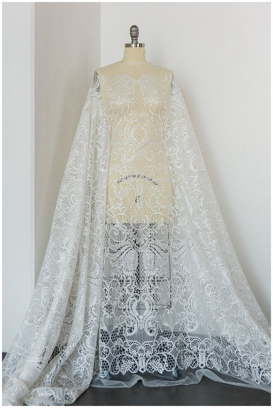Boho Spitzenstoff Off-White/ Spitze für Brautkleider/ Hochzeitskleid Spitze/ Boho Hochzeitskleid Spitze/ Häkelspitze Stoff// L18-189