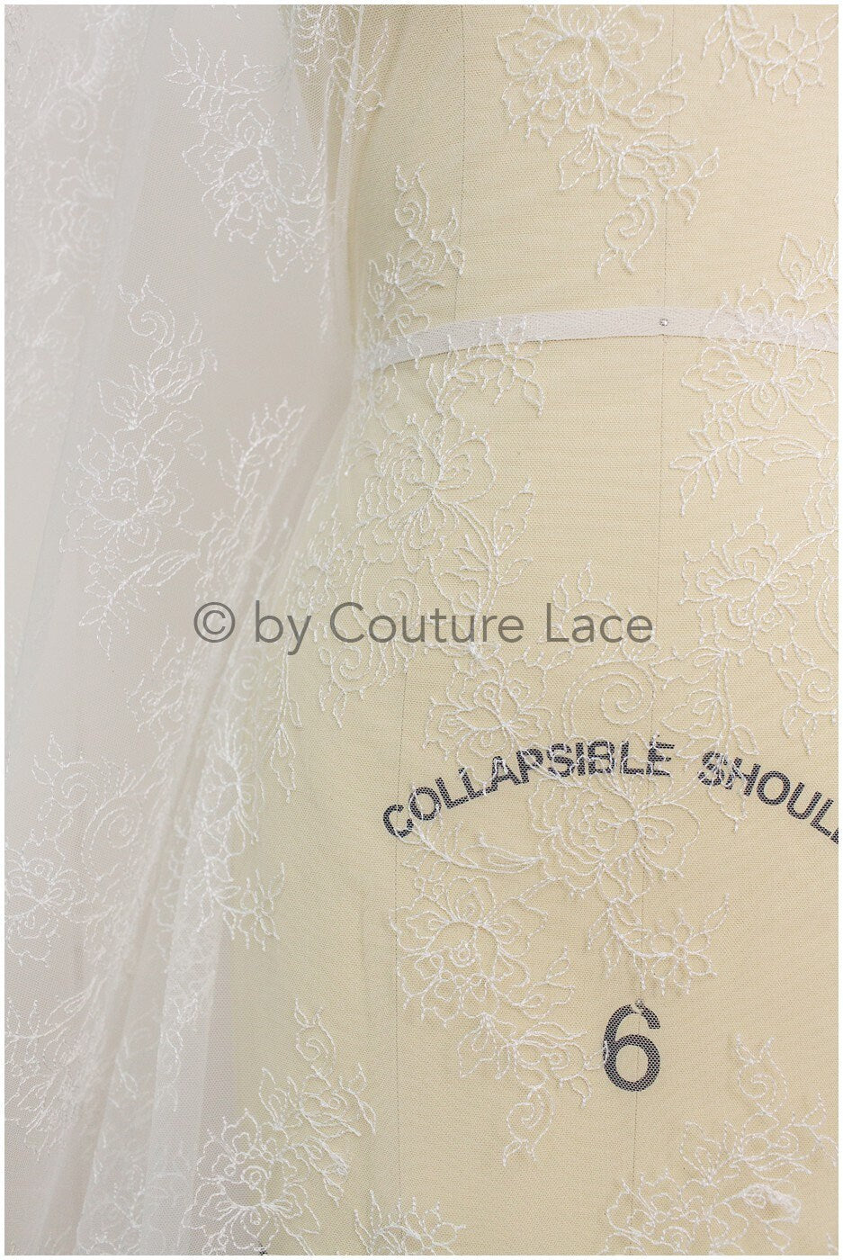 Filigree lace fabric off-white/ contour embroidered lace fabric for wedding dress/ floral lace/ boho lace// L19-200