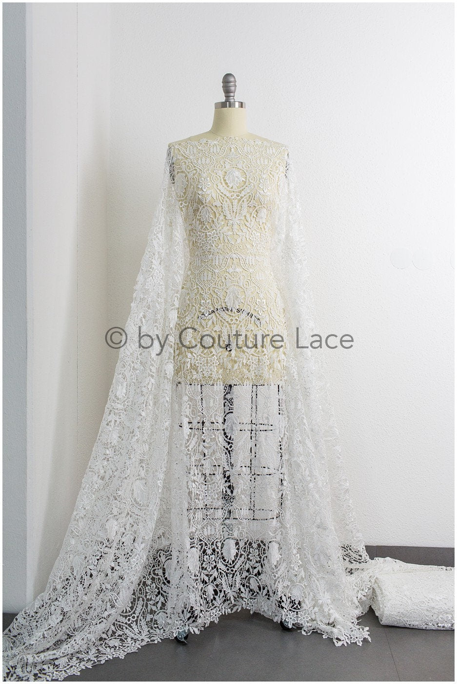 Guipure Spitzenstoff Off-White/ Boho Brautkleid Stoff/ Spitzenstoff für Hochzeitskleid/ Häkelspitze für Brautkleid// L19-201