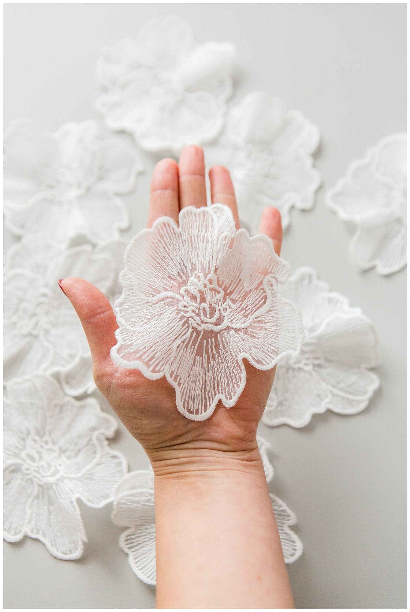 10pcs 3D lace flowers for sewing/ 3D flower lace applique/ wedding dress lace applique/ bridal lace// A17-157