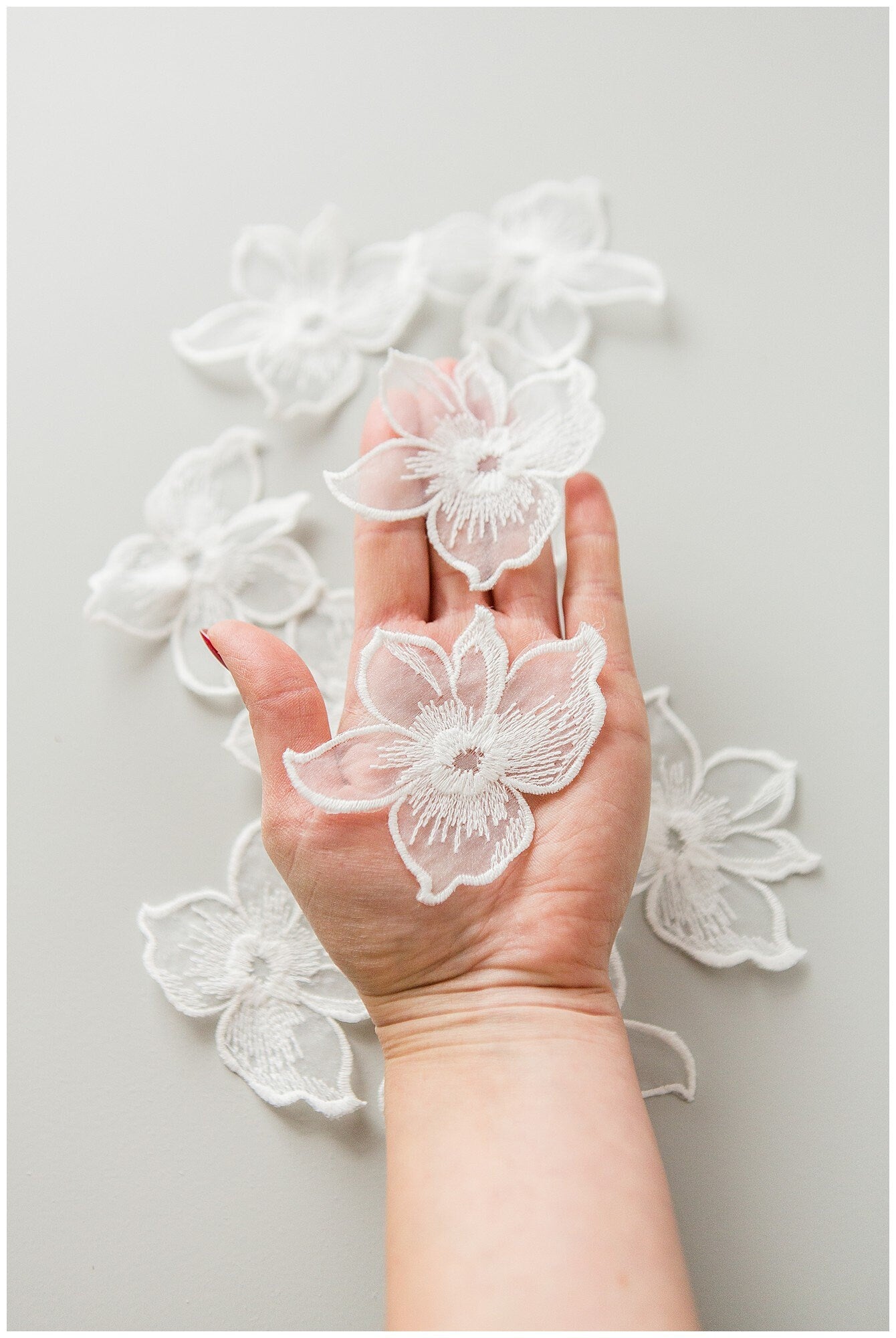 10pcs 3D lace flowers for sewing on/ 3D flower lace applique/ wedding dress lace applique/ bridal lace// A17-158