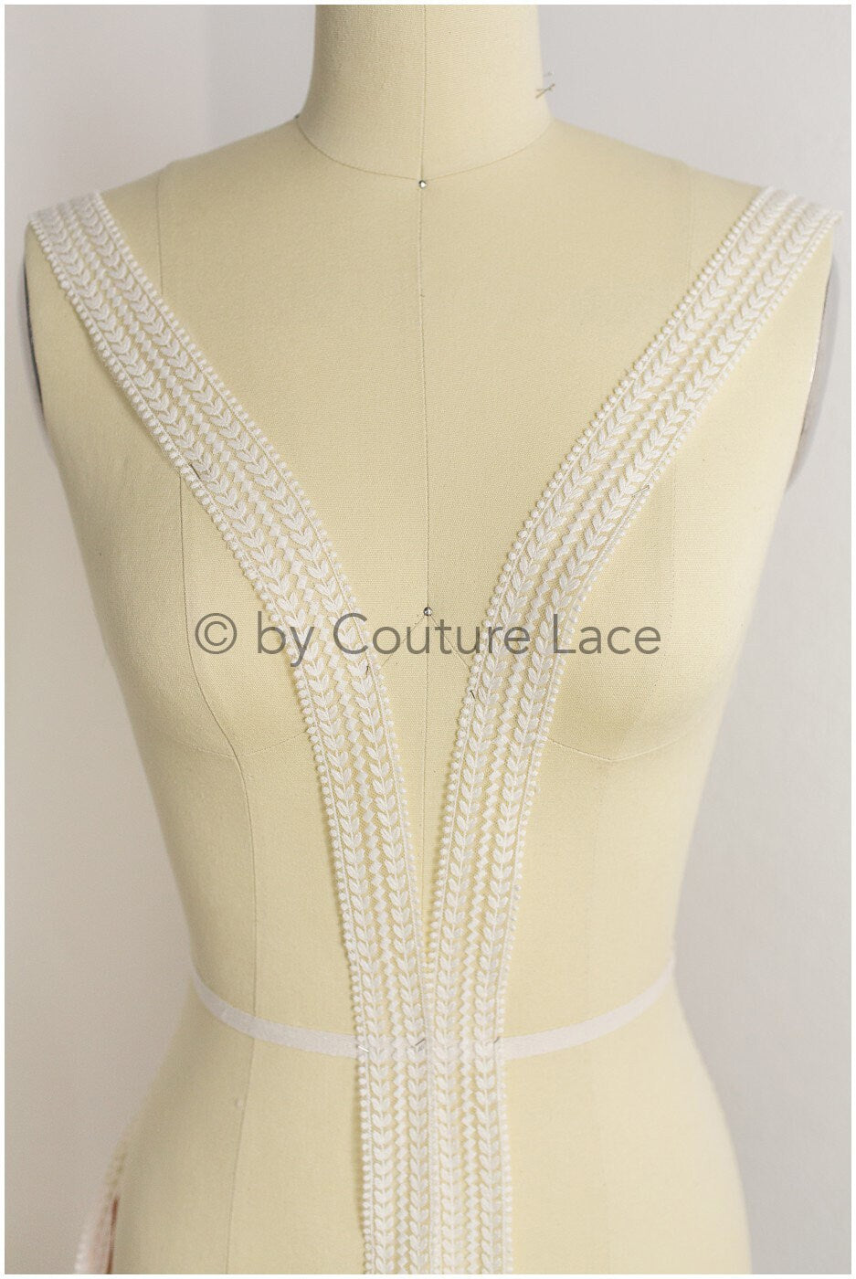 Soft embroidered lace trim off-white/ elegant bridal lace/ bridal lace trim/ veil lace/ boho wedding dress// T19-064CO