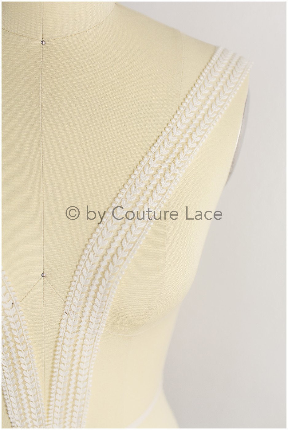 Soft embroidered lace trim off-white/ elegant bridal lace/ bridal lace trim/ veil lace/ boho wedding dress// T19-064CO