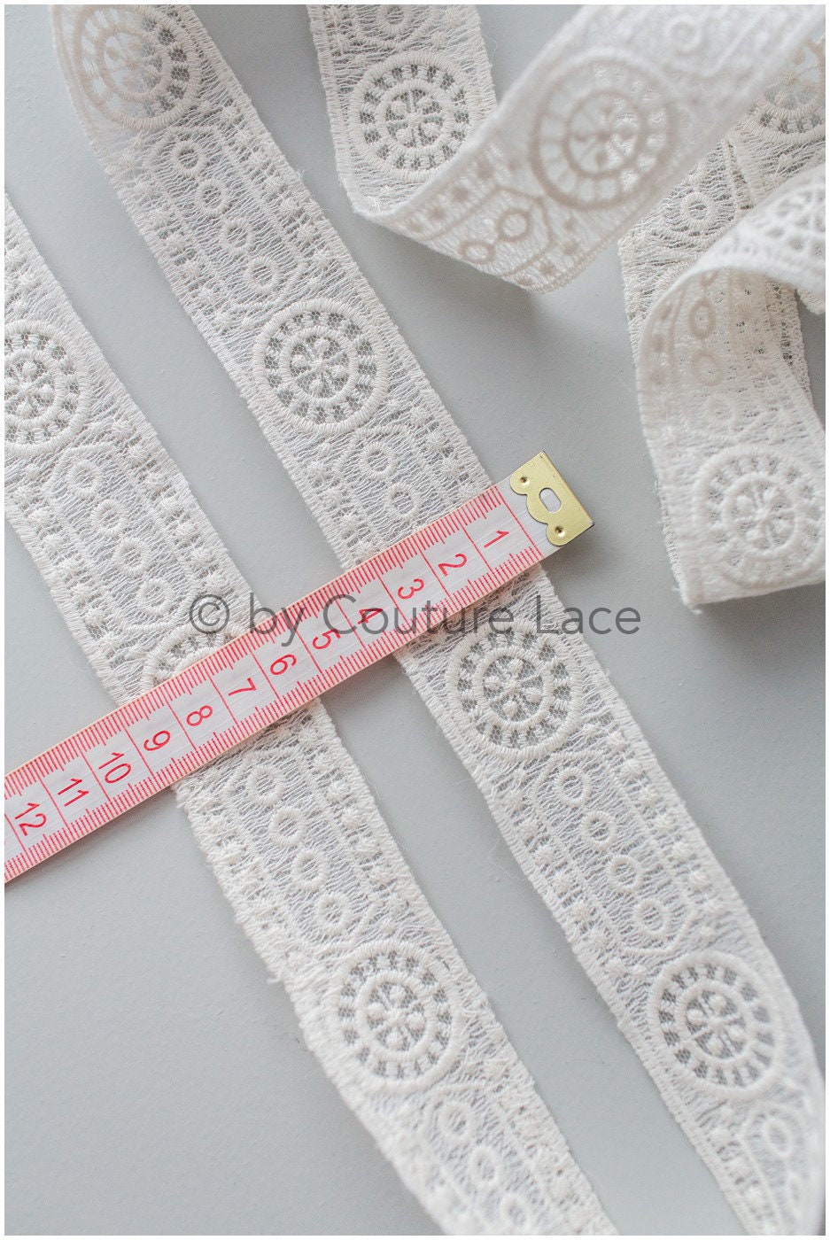 Soft embroidered lace trim off-white/ Boho wedding dress lace trim/ Bridal lace trim/ Veil lace// T19-066