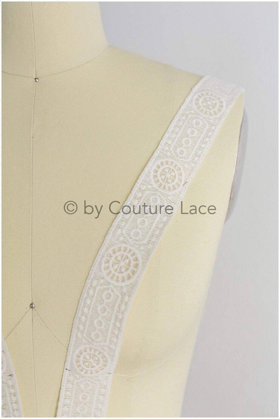 Soft embroidered lace trim off-white/ Boho wedding dress lace trim/ Bridal lace trim/ Veil lace// T19-066