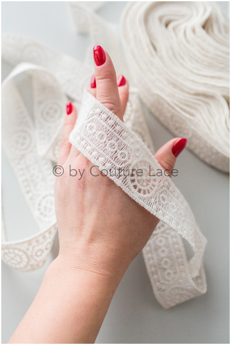 Soft embroidered lace trim off-white/ Boho wedding dress lace trim/ Bridal lace trim/ Veil lace// T19-066