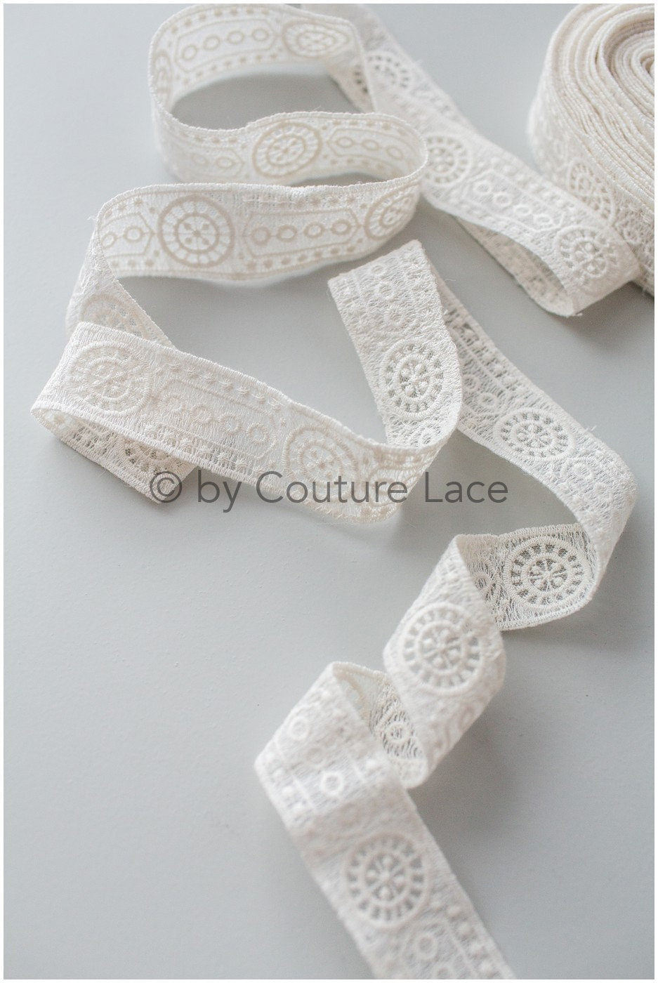 Soft embroidered lace trim off-white/ Boho wedding dress lace trim/ Bridal lace trim/ Veil lace// T19-066
