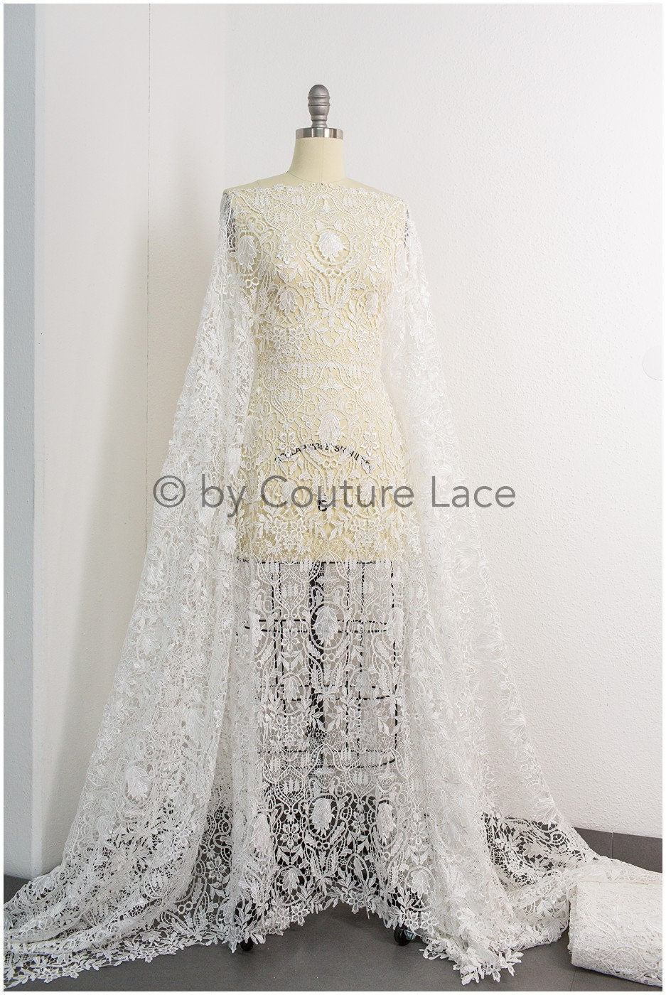 Guipure Spitzenstoff Off-White/ Boho Brautkleid Stoff/ Spitzenstoff für Hochzeitskleid/ Häkelspitze für Brautkleid// L19-201