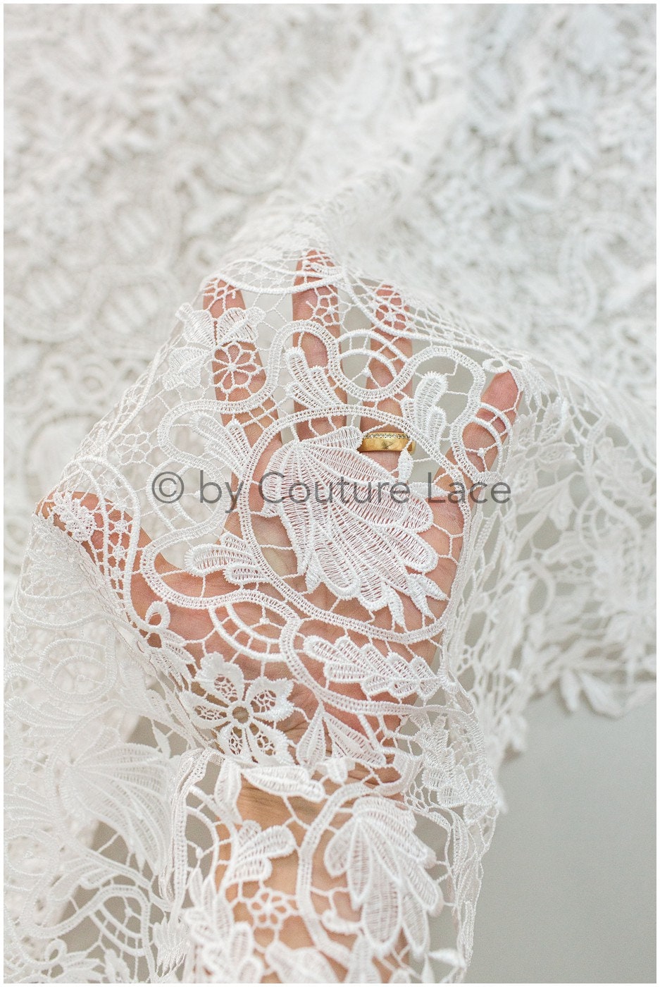 Guipure Spitzenstoff Off-White/ Boho Brautkleid Stoff/ Spitzenstoff für Hochzeitskleid/ Häkelspitze für Brautkleid// L19-201