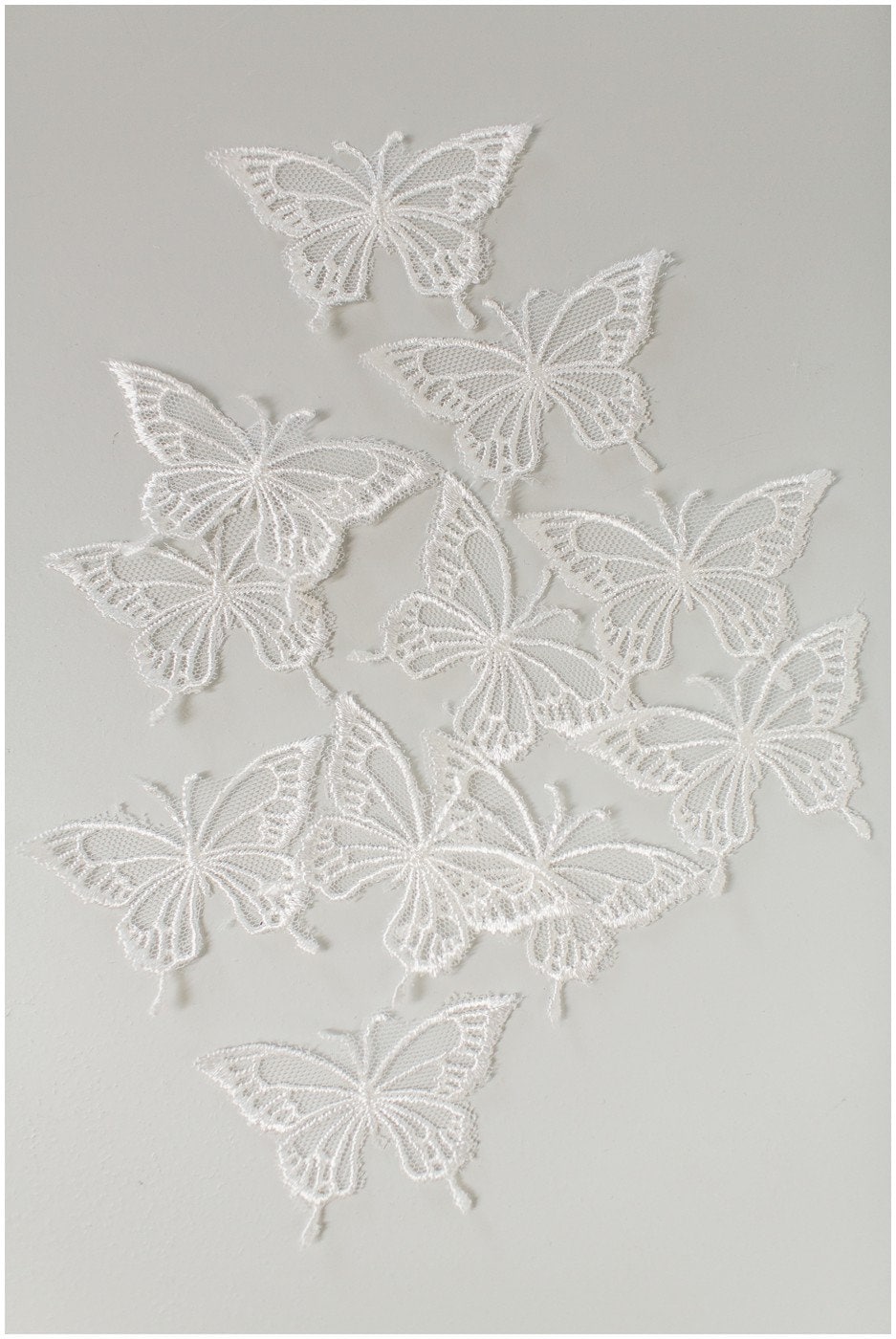 10 pcs. 3D butterflies for sewing/ 3D appliqué for wedding dress/ bridal lace// A19-165
