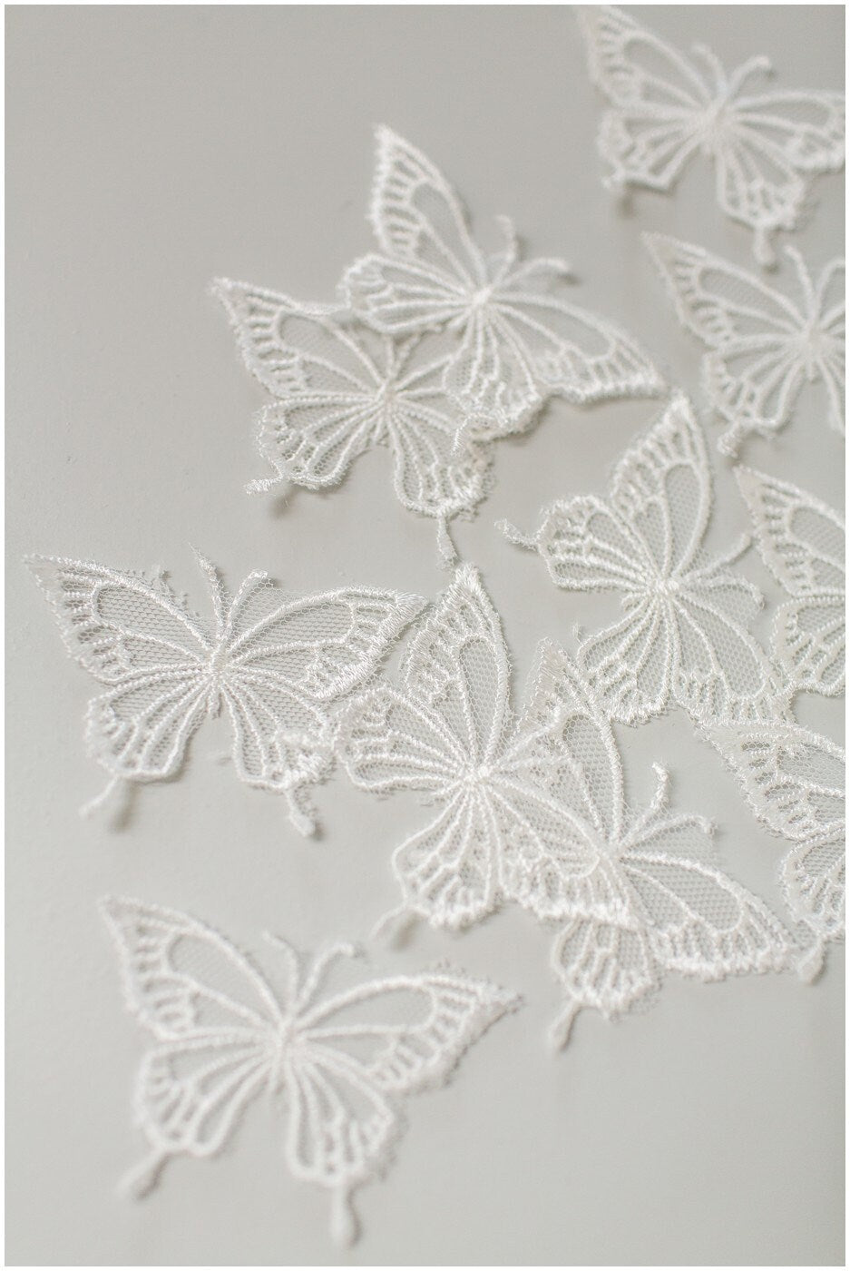 10 pcs. 3D butterflies for sewing/ 3D appliqué for wedding dress/ bridal lace// A19-165