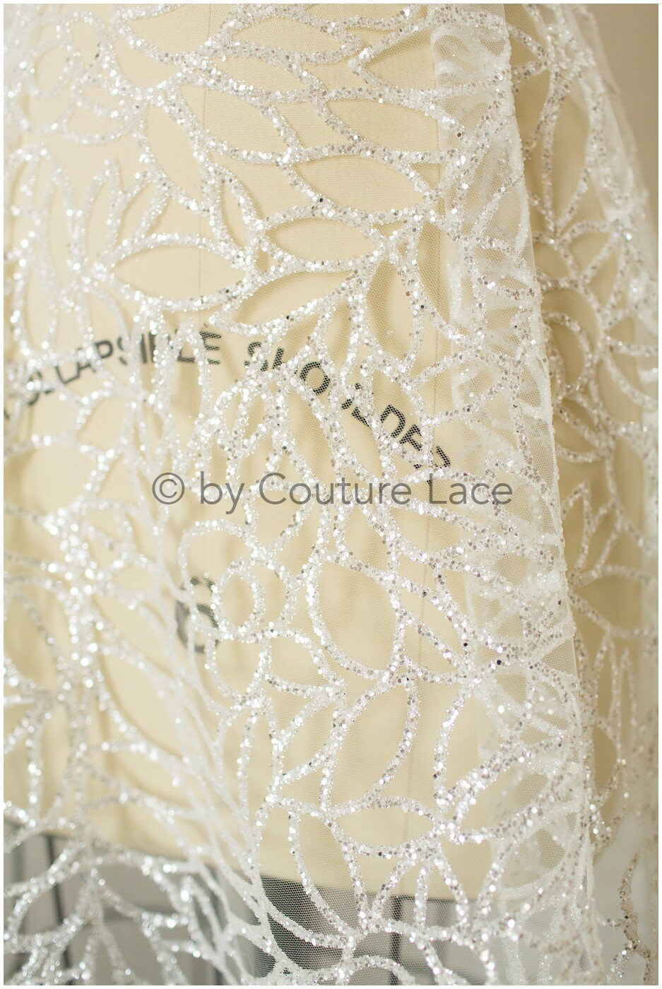 Glitter tulle fabric/ off-white diamond glitter net/ wedding dress fabric with glitter/ shiny bridal lace fabric/ shiny glitter tulle fabric// R-012