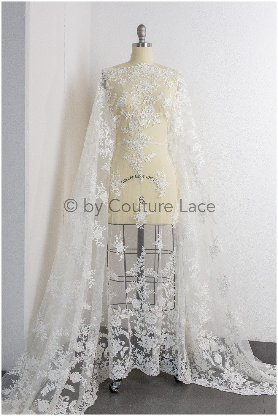 Perlen Spitzenstoff Off-White/ Brautspitze mit Perlen/ Blumenhochzeitskleid Spitze mit Perlen & Pailletten// L19-208