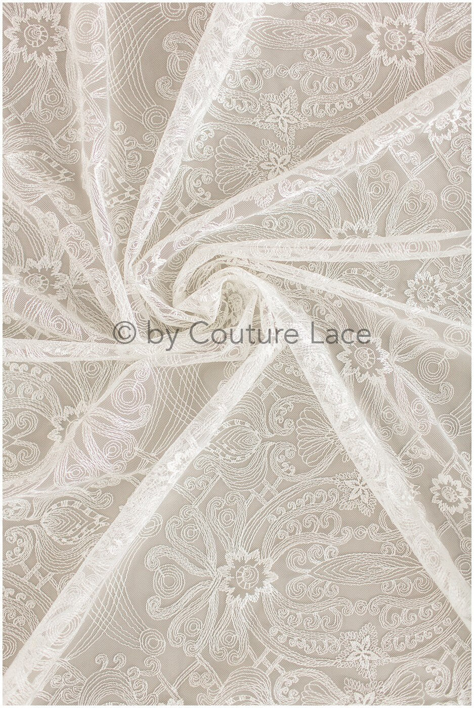 Braut Spitzenstoff Off-White/ weicher filigraner Brautspitzenstoff/ moderne bestickte Hochzeitskleid Spitze// L19-239