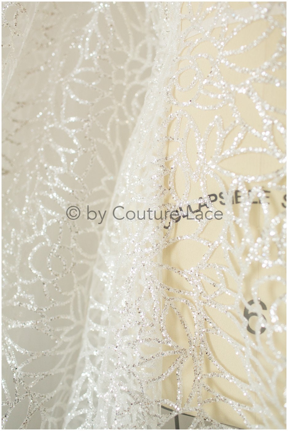 Glitter tulle fabric/ off-white diamond glitter net/ wedding dress fabric with glitter/ shiny bridal lace fabric/ shiny glitter tulle fabric// R-012