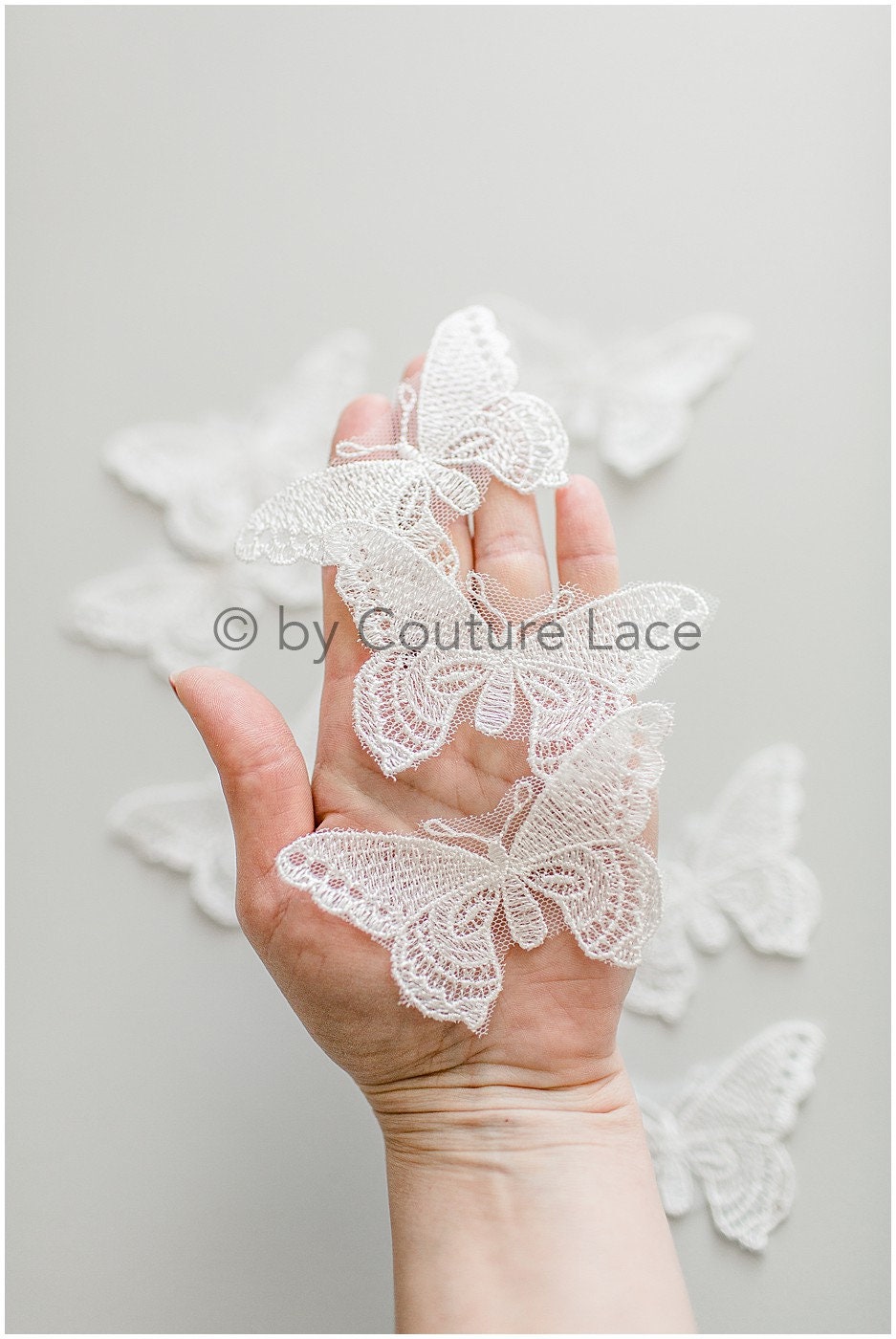 10pcs 3D butterflies for sewing/ 3D applique/ wedding dress lace applique/ bridal lace// A19-173
