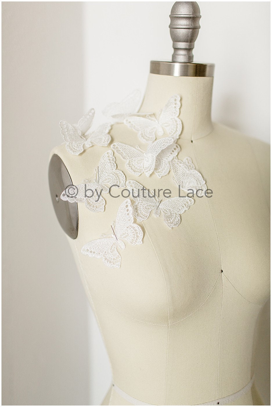 10pcs 3D butterflies for sewing/ 3D applique/ wedding dress lace applique/ bridal lace// A19-173