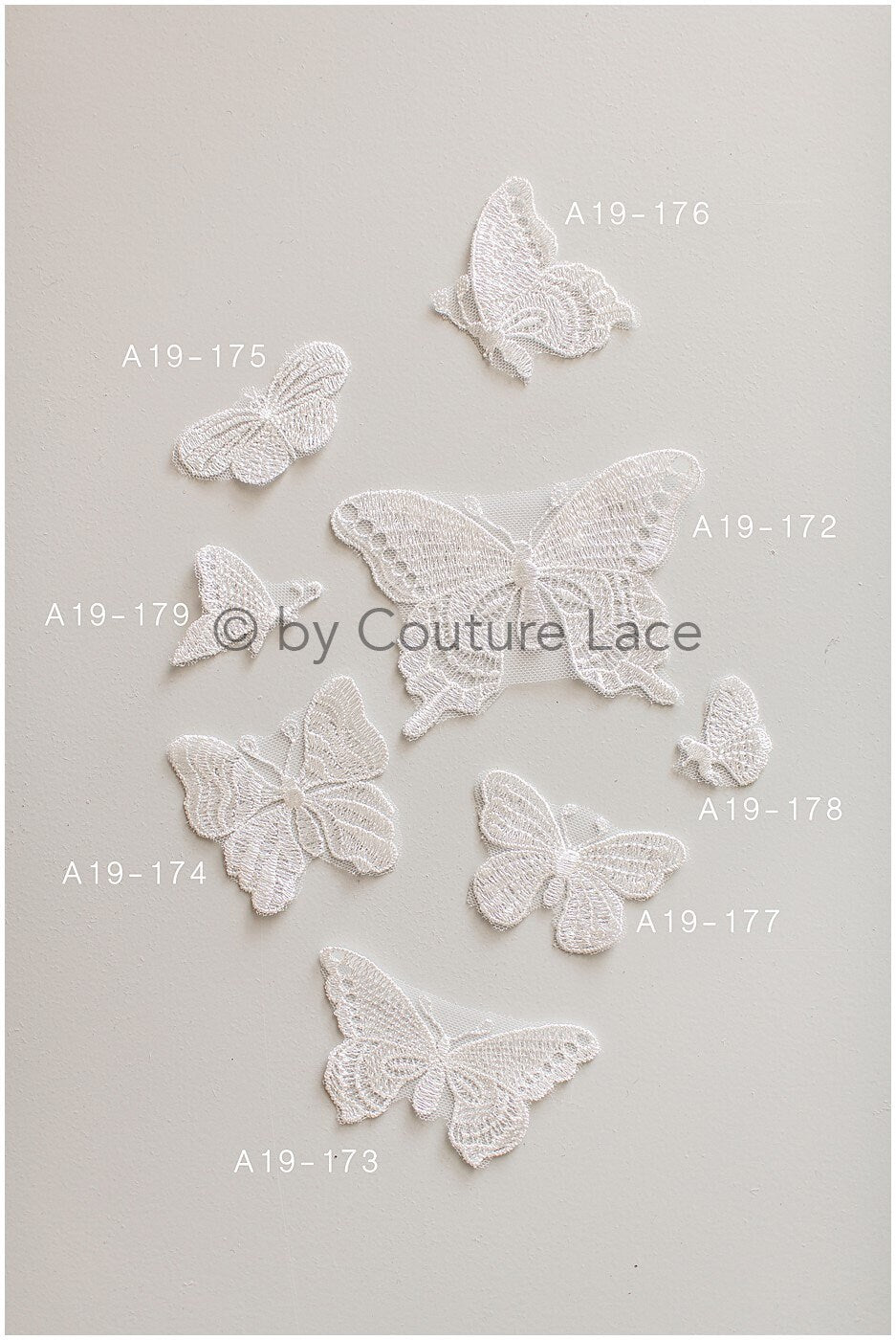 10pcs lace butterfly patches/ 3D butterflies/ 3D applique/ 3D butterflies for wedding dress/ bridal lace butterflies// A19-176
