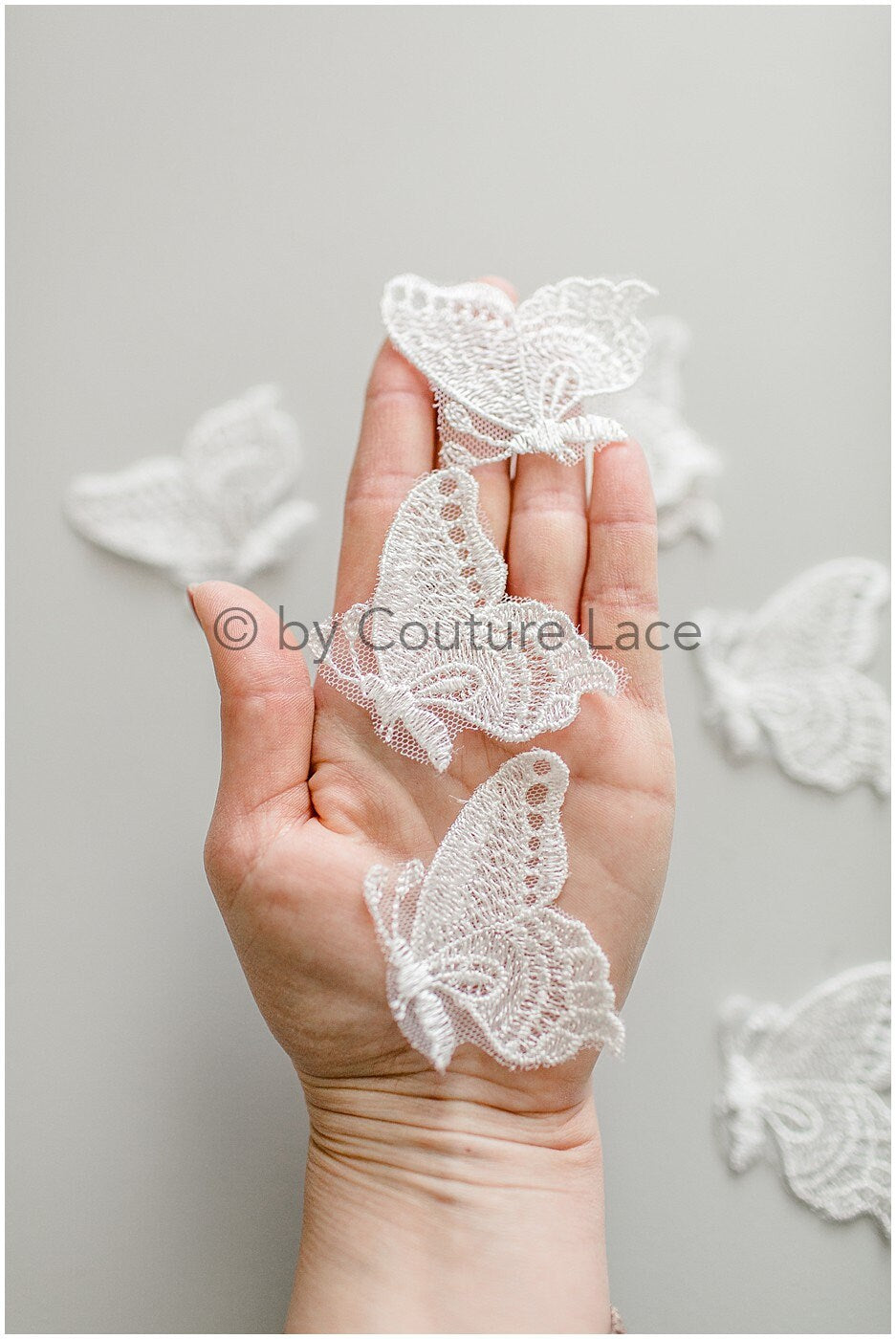 10pcs lace butterfly patches/ 3D butterflies/ 3D applique/ 3D butterflies for wedding dress/ bridal lace butterflies// A19-176