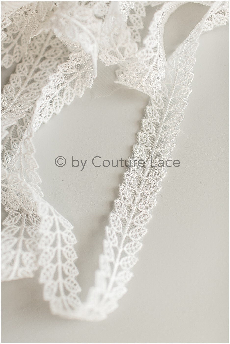 Leaf Bridal Lace Trim/ Boho Lace Trim Off-White/ Bridal Veil Lace Trim/ Lace Veil/ Lace Embroidery// T19-073RY
