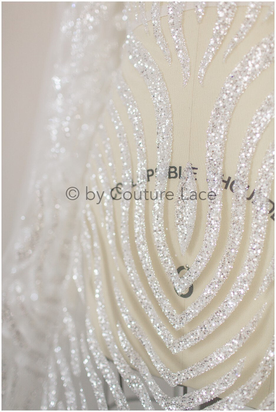 Shiny glitter tulle fabric/ off-white diamond glitter mesh fabric/ bridal dress fabric with glitter/ shiny bridal lace fabric// R-022