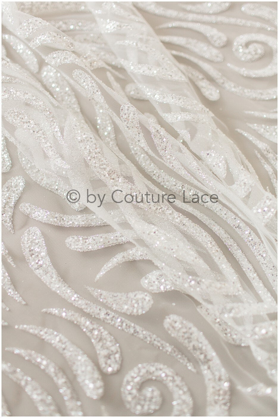 Shiny glitter tulle fabric/ off-white diamond glitter mesh fabric/ bridal dress fabric with glitter/ shiny bridal lace fabric// R-022