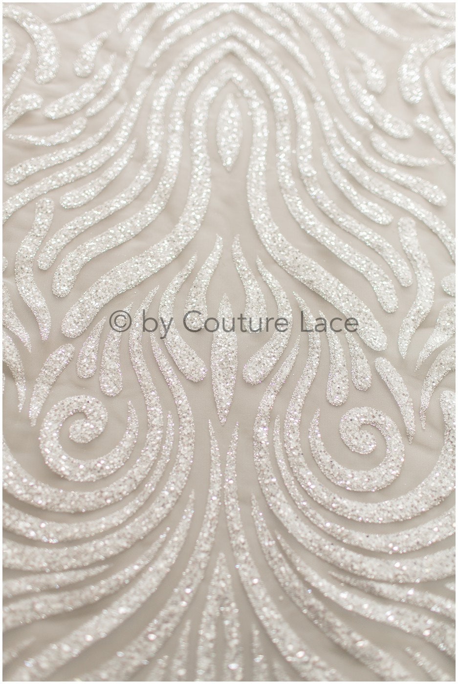 Shiny glitter tulle fabric/ off-white diamond glitter mesh fabric/ bridal dress fabric with glitter/ shiny bridal lace fabric// R-022