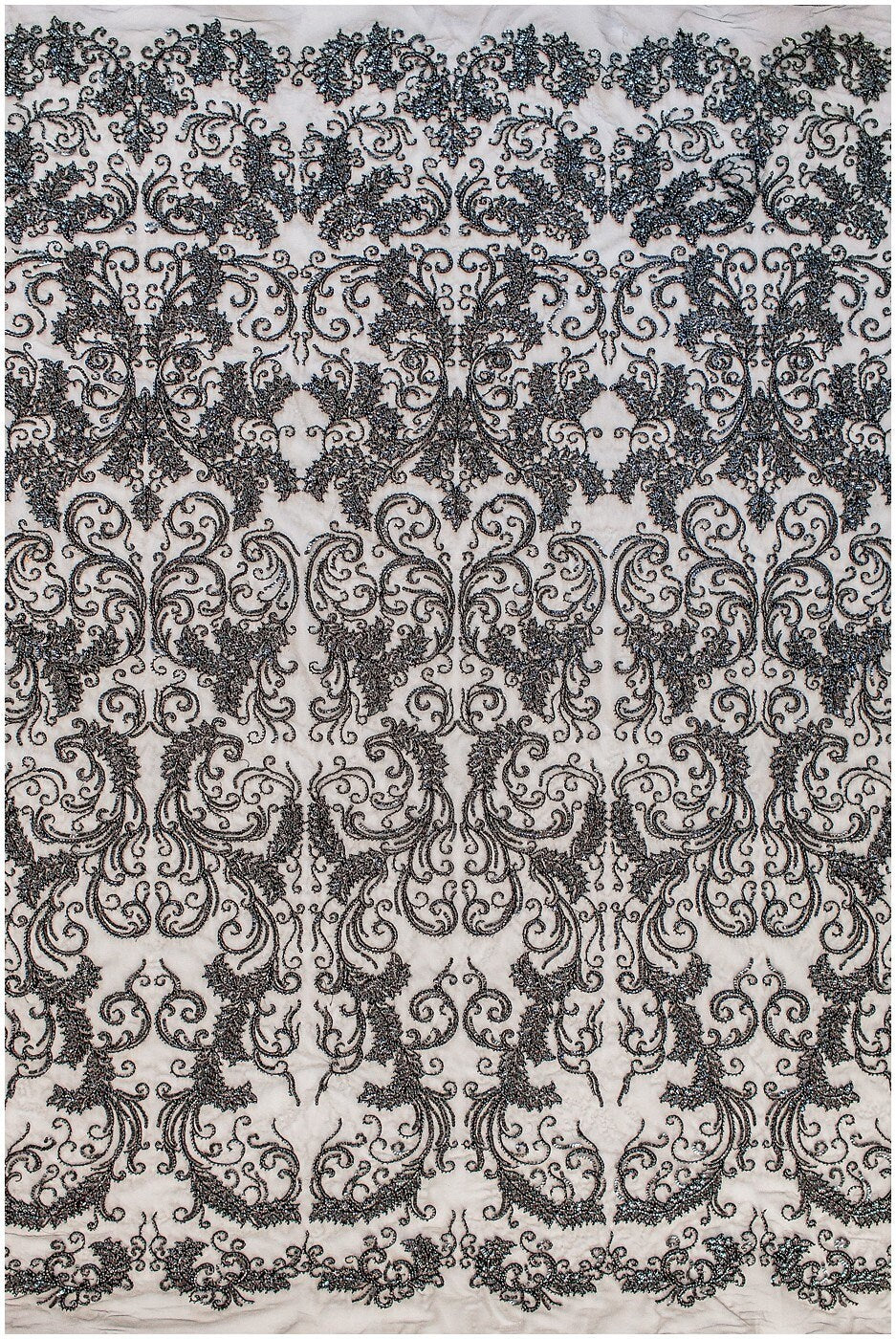Schwarzer Perlen Spitzenstoff/ Couture Spitzenstoff/ schwarze Braut Spitze Stoff/ Perlen Perlen Spitze/ schwarzes Abendkleid Spitzenstoff// L19-251
