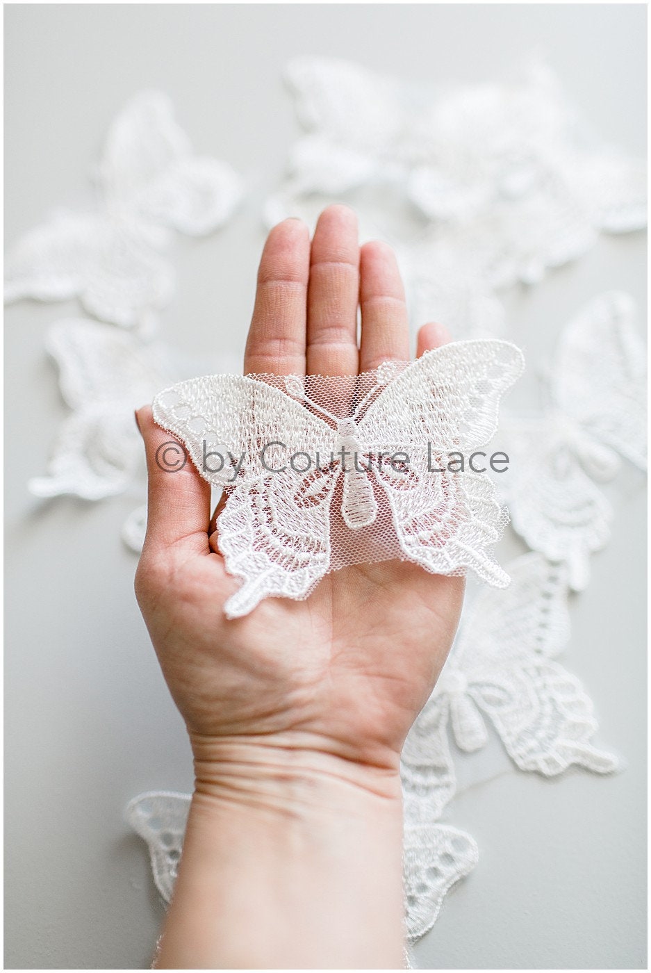 10pcs 3D butterflies for sewing/ 3D butterflies/ 3D applique/ wedding dress/ bridal lace// A19-172