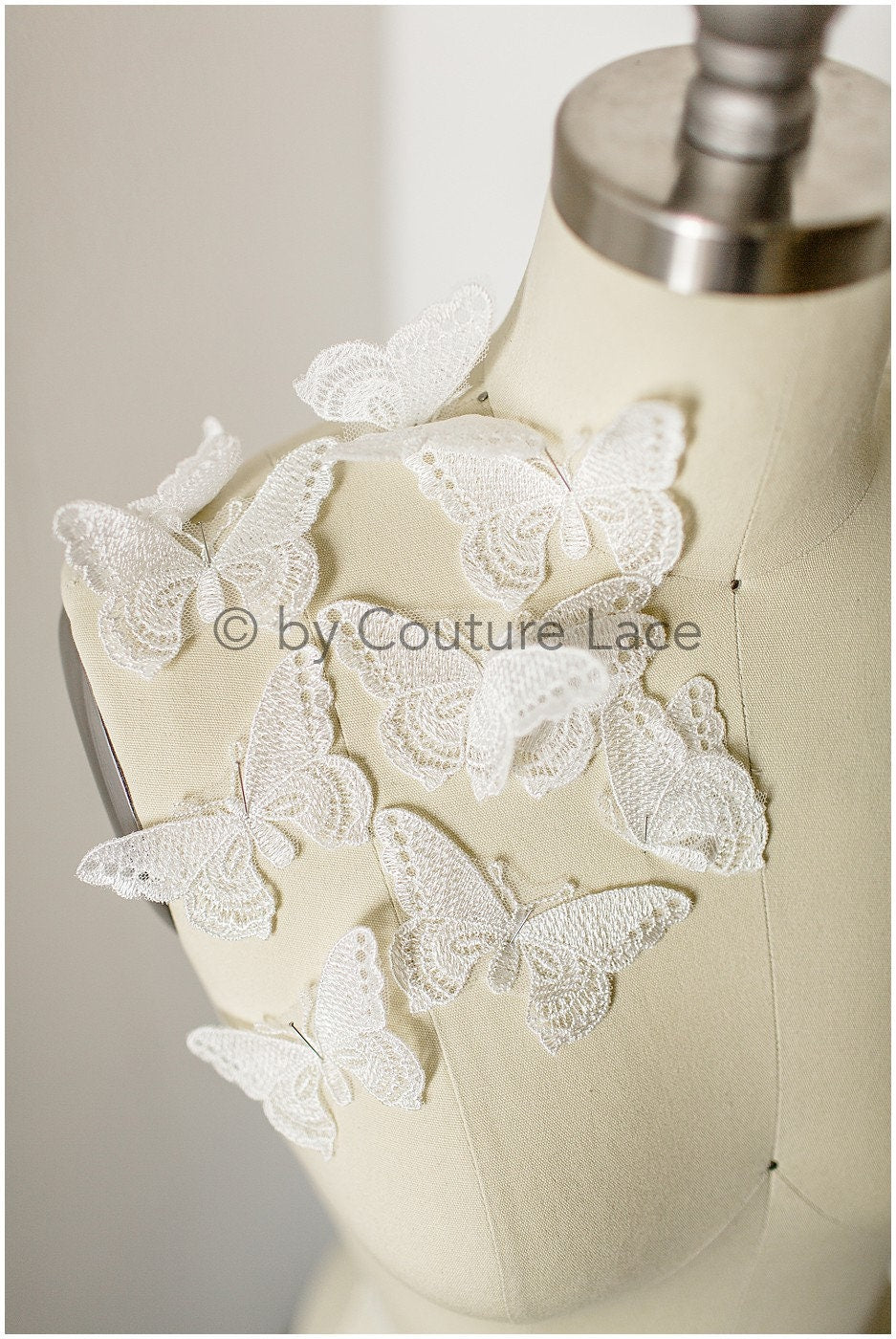 10pcs 3D butterflies for sewing/ 3D applique/ wedding dress lace applique/ bridal lace// A19-173