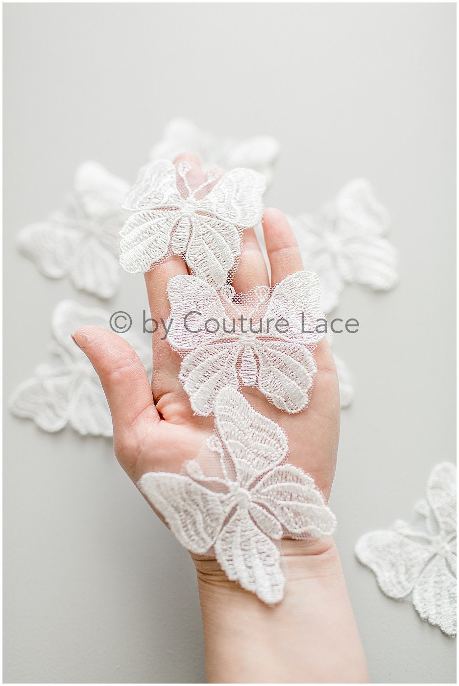 10pcs 3D butterflies for sewing/ 3D applique for wedding dress/ bridal lace// A19-174