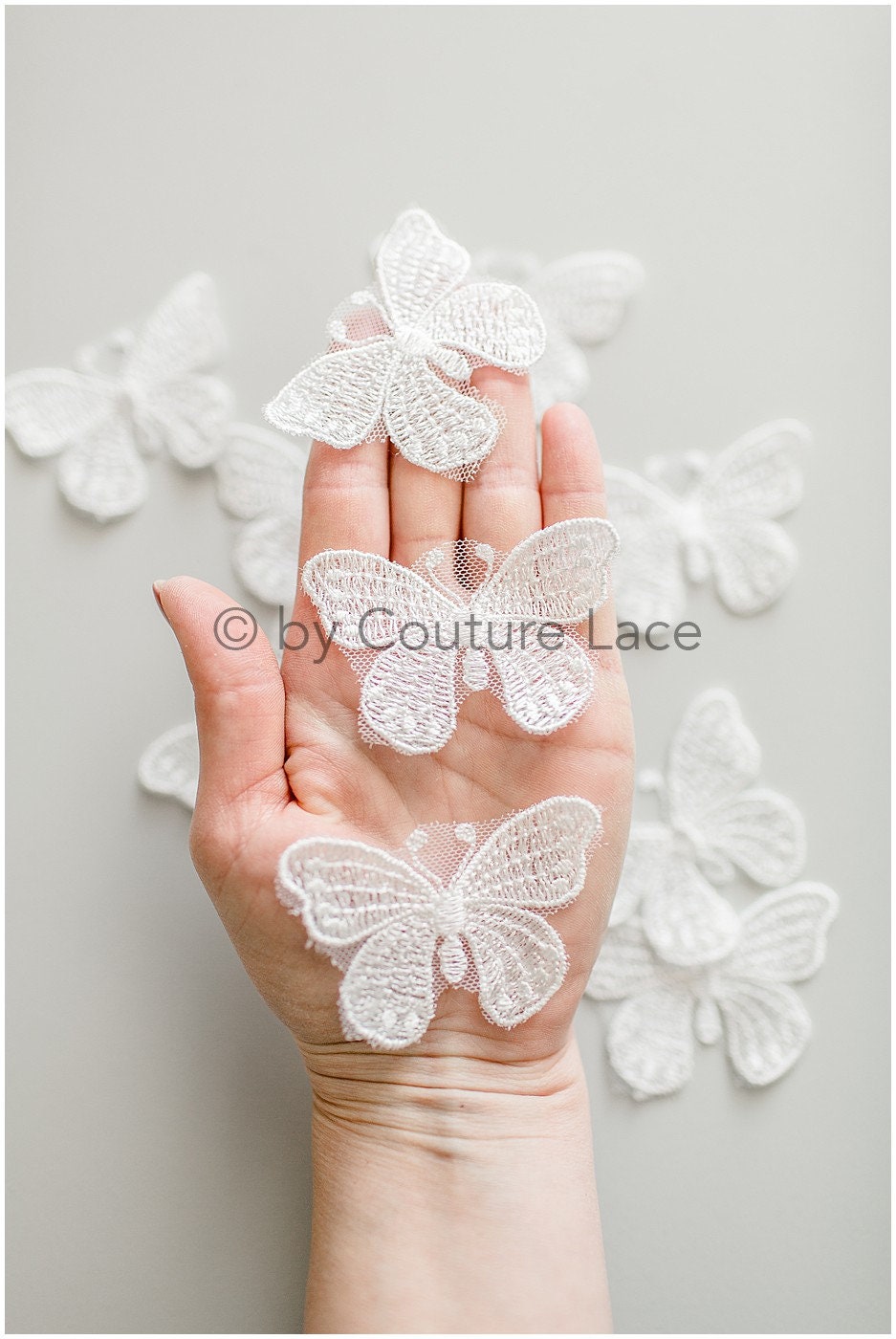 10pcs 3D butterflies for sewing/ 3D applique for wedding dress/ bridal lace// A19-177