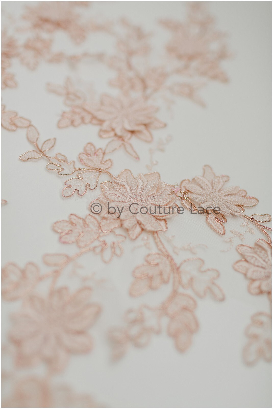 PAAR- 3D BlumenSpitze Applikation, Pfirsich Rosé 3D Spitzen Aufnäher, Spitze Blumenplatten, roségoldene Spitze Applikation, Hochzeitskleid Spitze Blume 3D// A19-182