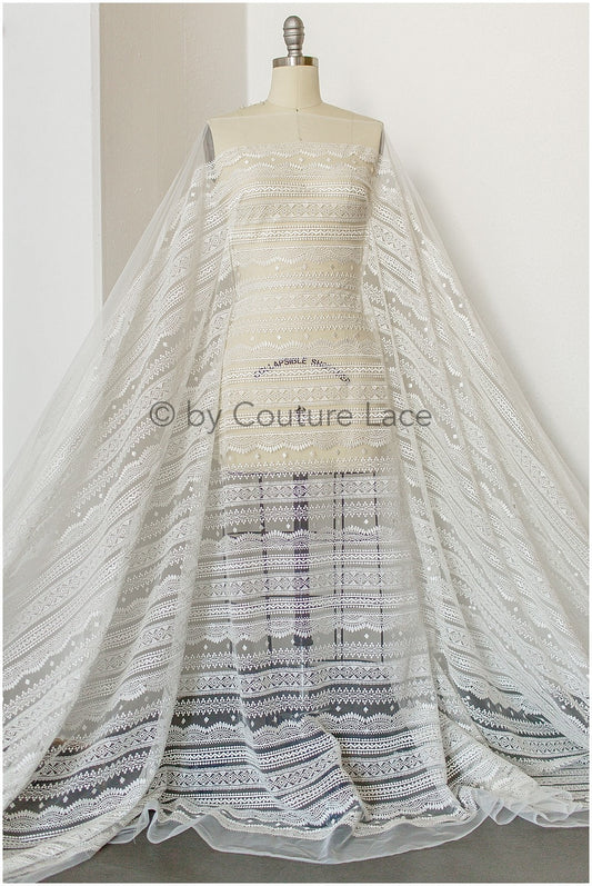 Boho Brautkleid Spitze Off-White/ Braut Spitzenstoff/ Couture Spitze/ Boho Spitze// L19-255CO