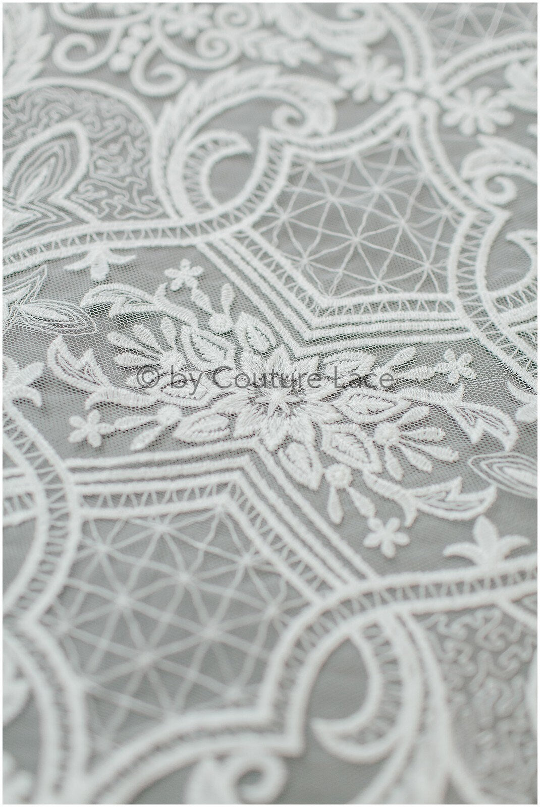 Baumwolle Artdeco Hochzeitskleid Spitze/ Braut Spitzenstoff Off-White/ französischer Spitzenstoff// L19-272
