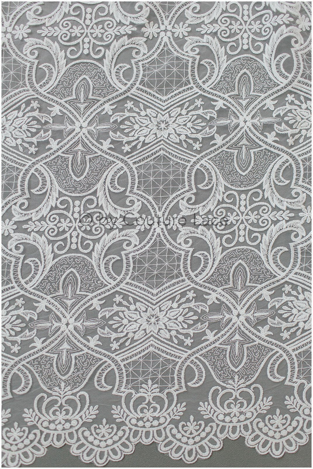 Baumwolle Artdeco Hochzeitskleid Spitze/ Braut Spitzenstoff Off-White/ französischer Spitzenstoff// L19-272
