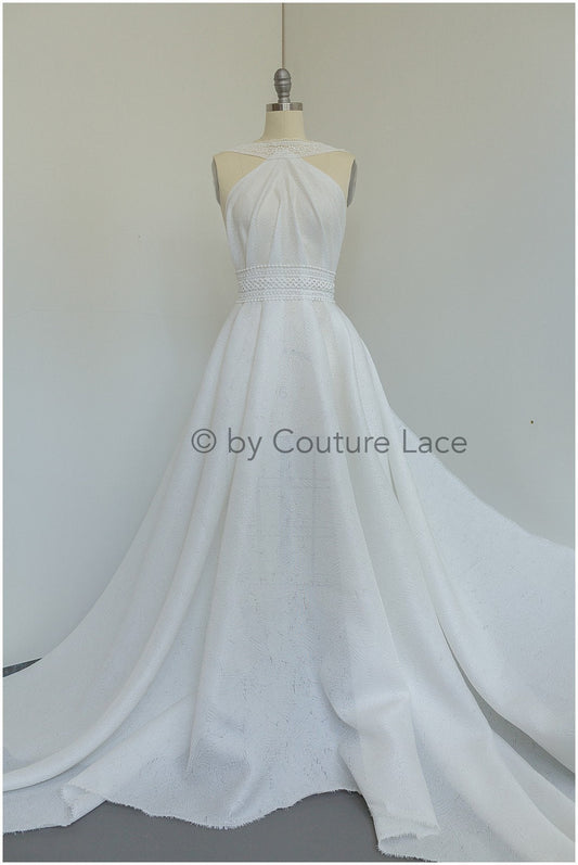 Braut Brokat Stoff/ leichter Off-White Brokatstoff/ Brautjaquard/ Brautkleid Brokat// R-036