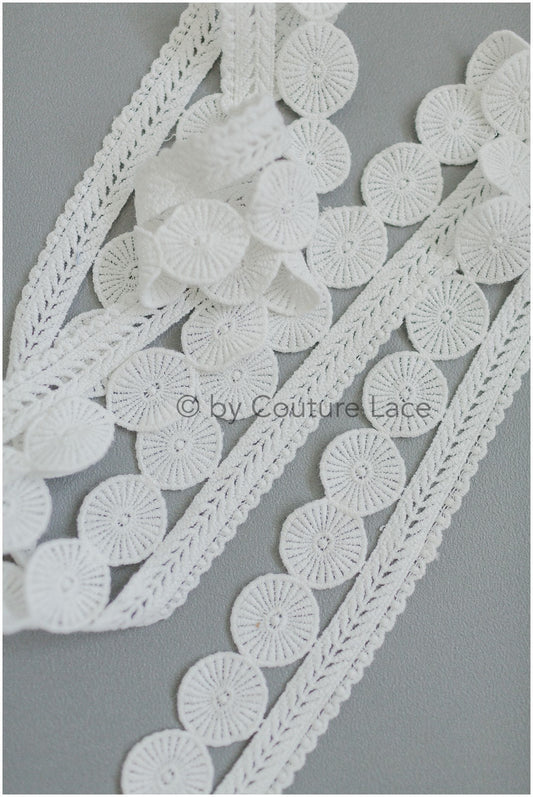 Garniture en dentelle Guipure Off-White Ivoire / Robe de mariée Boho Garniture en dentelle / Garniture en dentelle nuptiale / Garniture en dentelle / / T19-079