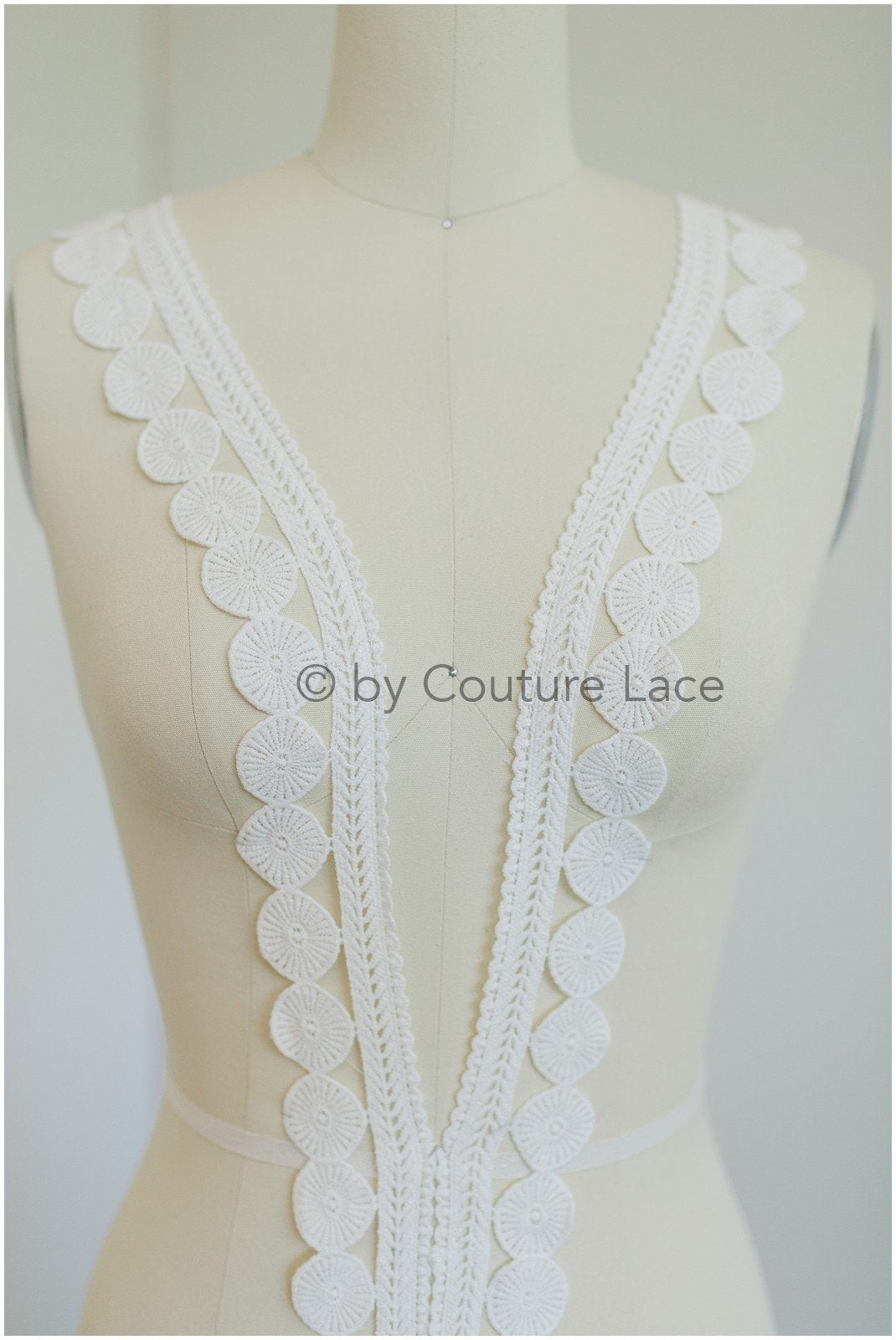 Guipure lace trim off-white ivory/ Boho wedding dress lace trim/ Bridal lace trim/ Lace trim// T19-079
