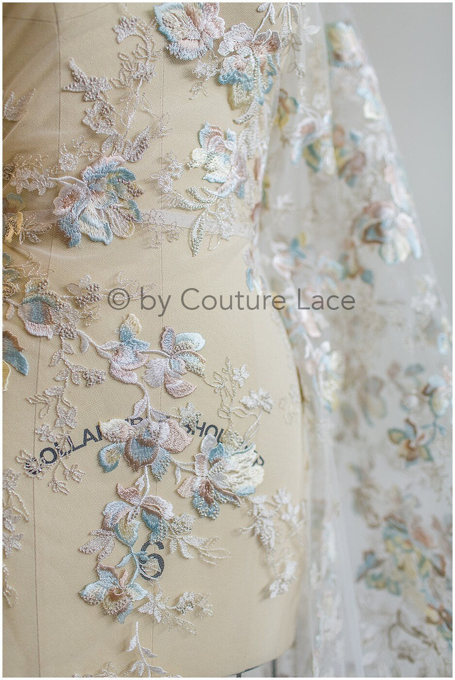 Farbiger Blumen Spitzenstoff/ romantische Pastell Spitze/ Abendkleid Spitze/ Blumen Spitzenstoff/ bestickte Farbe Hochzeitsstoff// L19-257