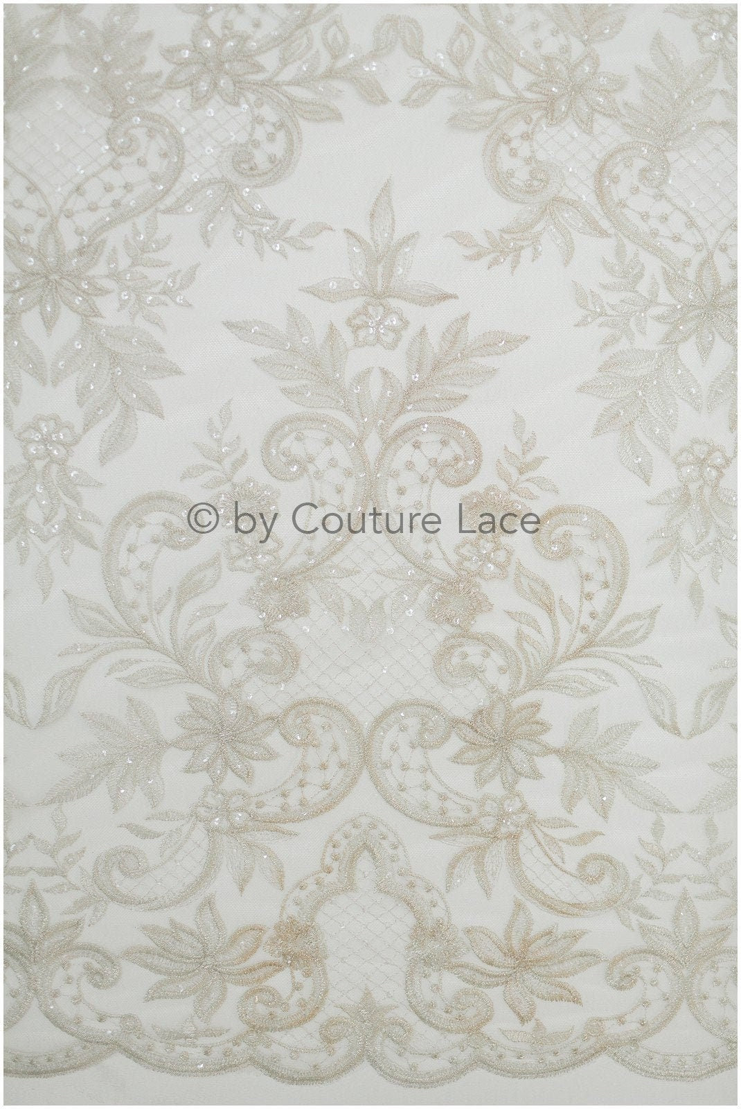 Florale Braut Spitze / Braut Spitze Material mit Pailletten / offwhite Braut Spitze / florale Hochzeit Spitze / Couture Spitze / / L19-273