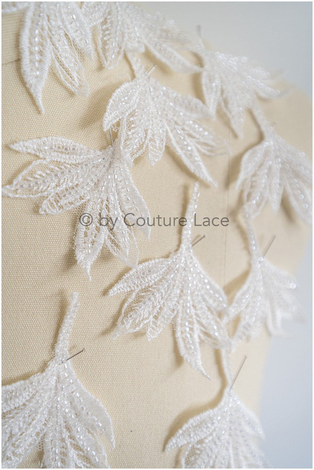 10pcs. 3D flowers with pearls/ lace applique/ wedding dress lace applique// A19-104/3