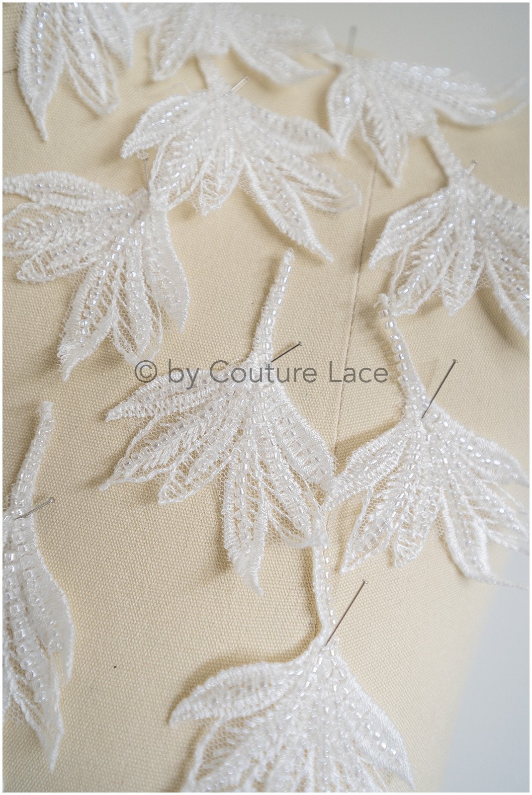 10pcs. 3D flowers with pearls/ lace applique/ wedding dress lace applique// A19-104/3