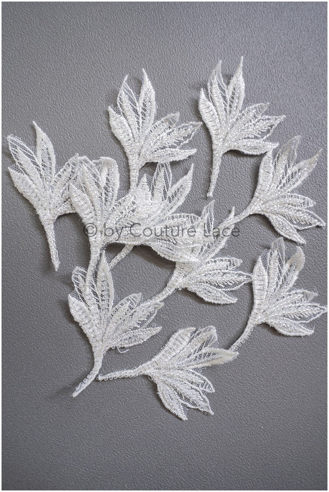 10pcs. 3D flowers with pearls/ lace applique/ wedding dress lace applique// A19-104/3