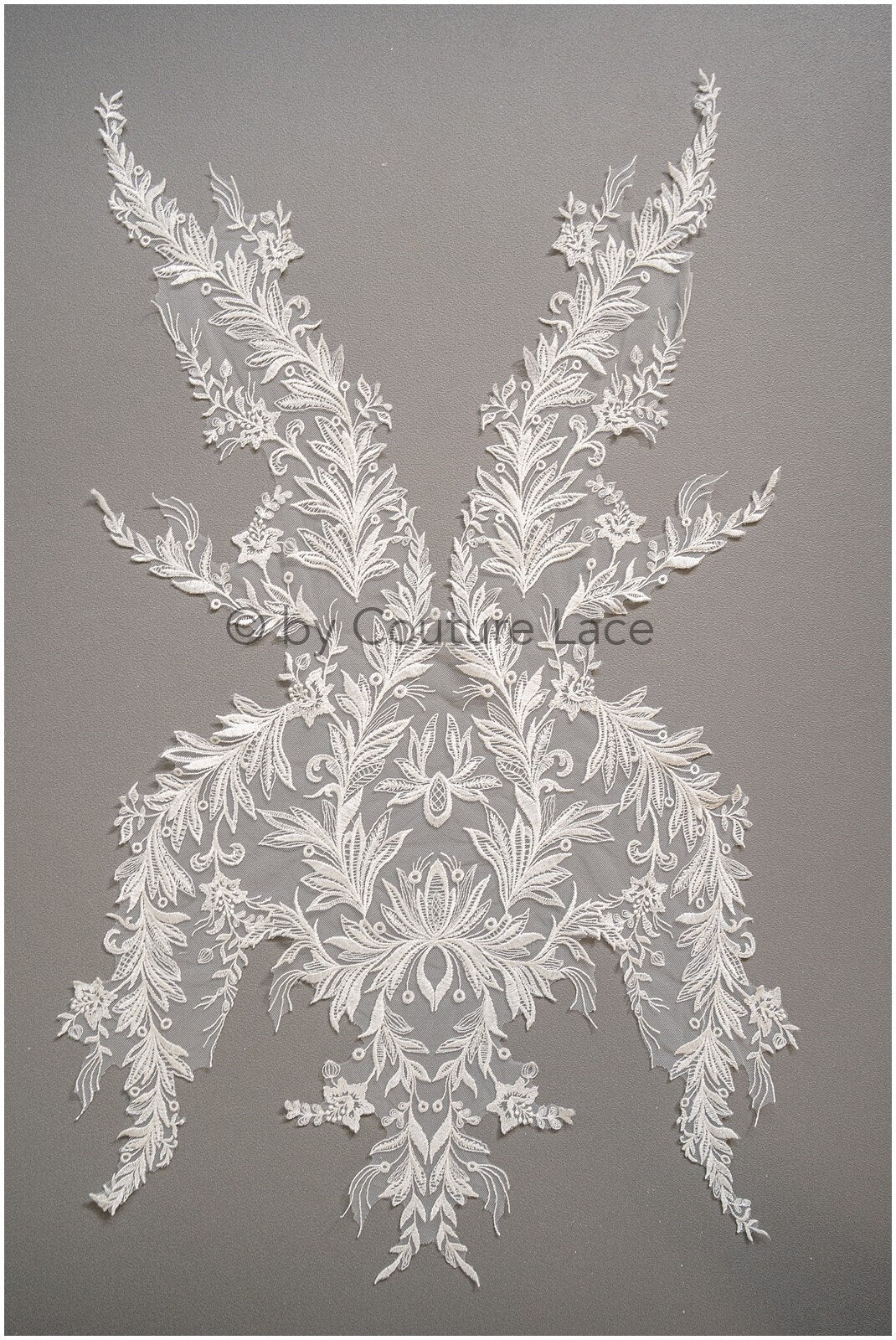 Romantischer Baumwollblatt Aufnäher, Blumen Applikation, Spitzenblumen Applikation, Hochzeitskleid Spitzen Applikation, Braut Blumen Aufnäher// A19-186